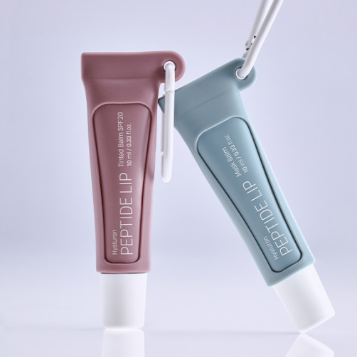 Hyaluronic peptide lip key ring holder (gray/rose)