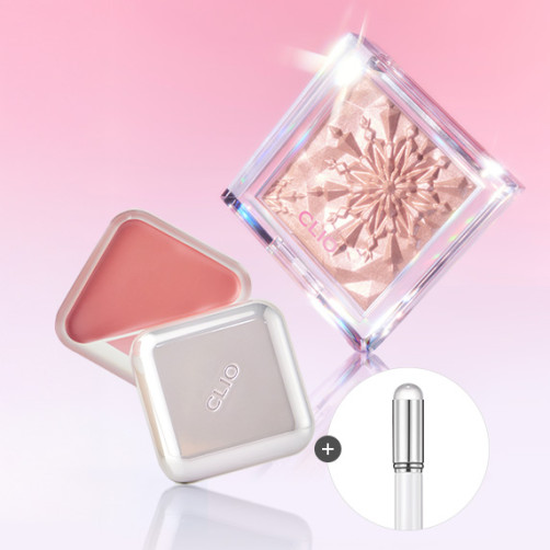 Prism Highlighter + Essential Lip Cheek Tab Lip Brush